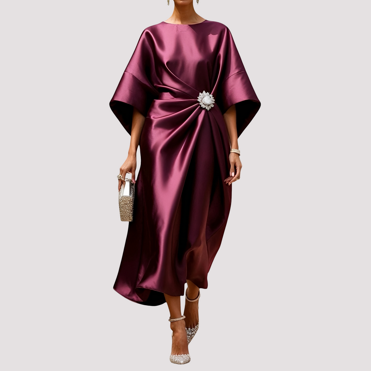 Kay - Robe Midi Élégante Portefeuille