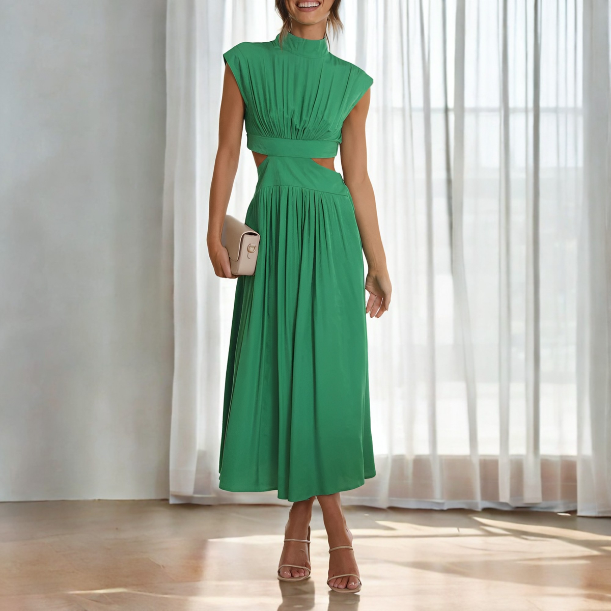 Christina - Robe maxi décontractée avec une taille découpée pour femmes