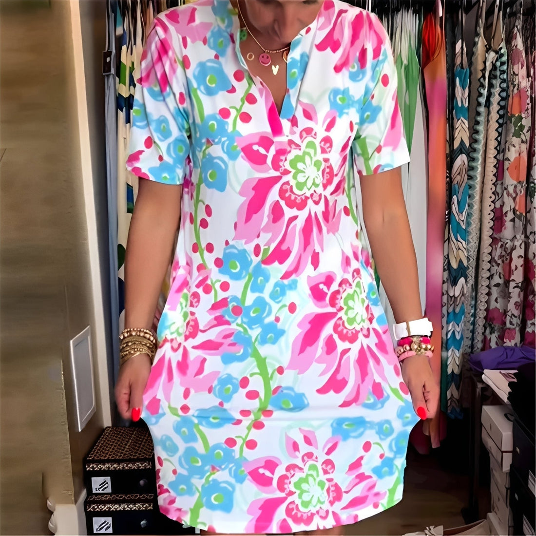 Abbie - Robe chic à imprimé floral pour femmes
