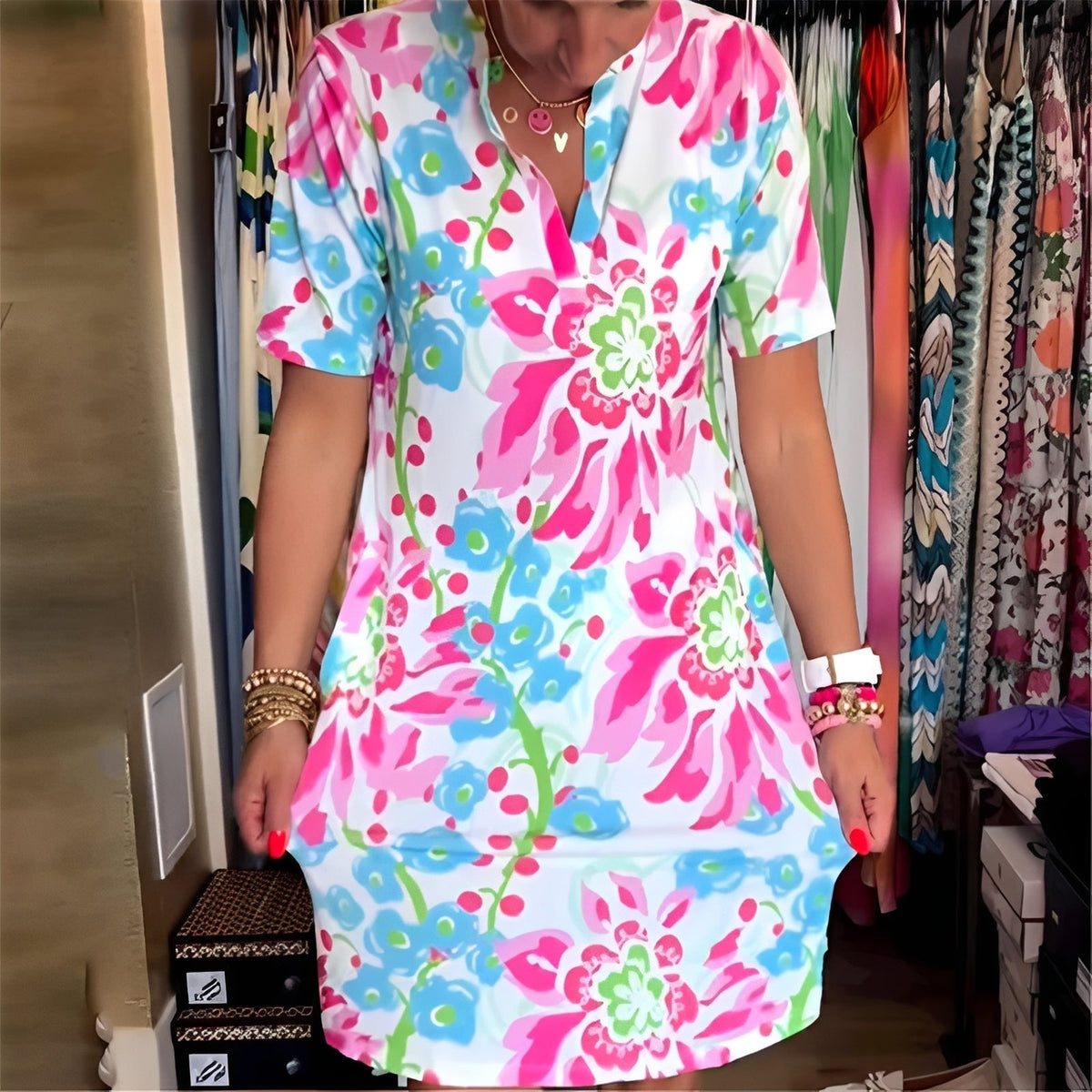Abbie - Robe chic à imprimé floral pour femmes