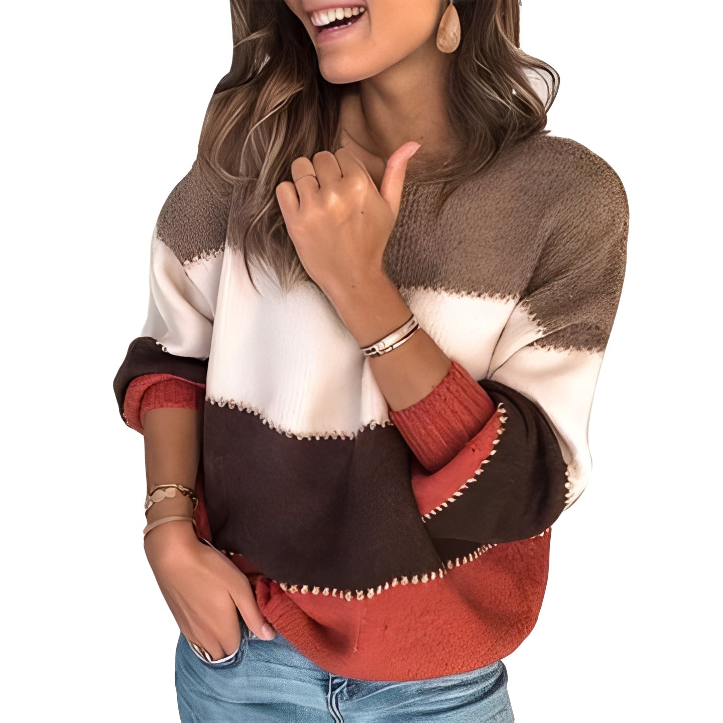 Aubrie - Pull rayé douillet