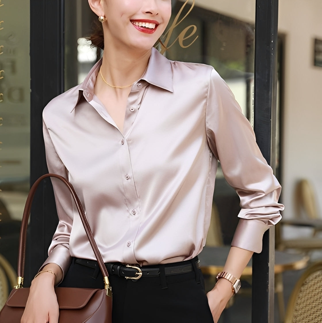Annalise - Blouse chic pour femmes avec fermeture à boutons