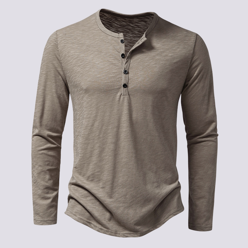 Tony - Chemise décontractée à manches longues avec patte de boutonnage pour hommes