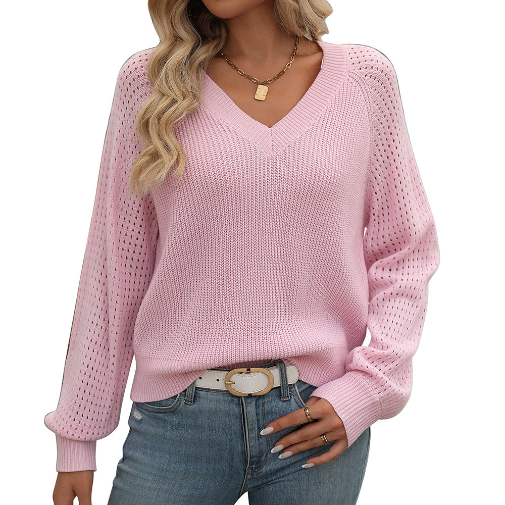 Poppy - Pull chic avec col en V pour femmes