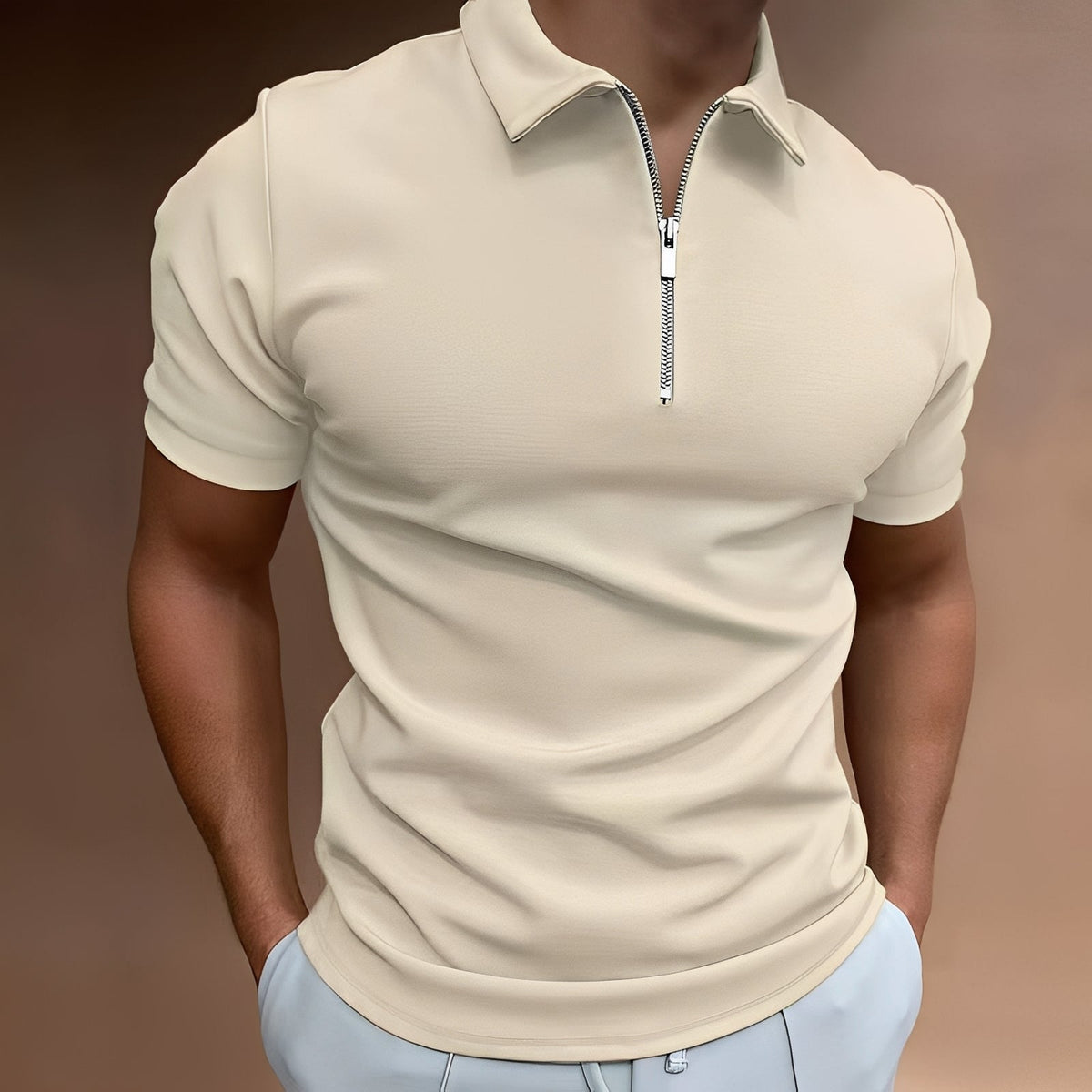 Carlos - Polo élégant avec zip pour hommes