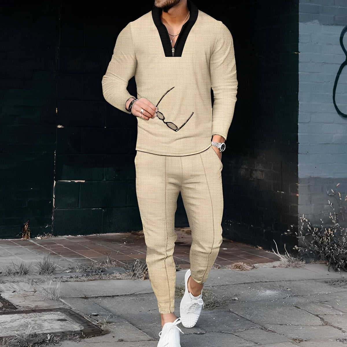 Andrew - Ensemble de sport élégant avec motif texturé pour hommes