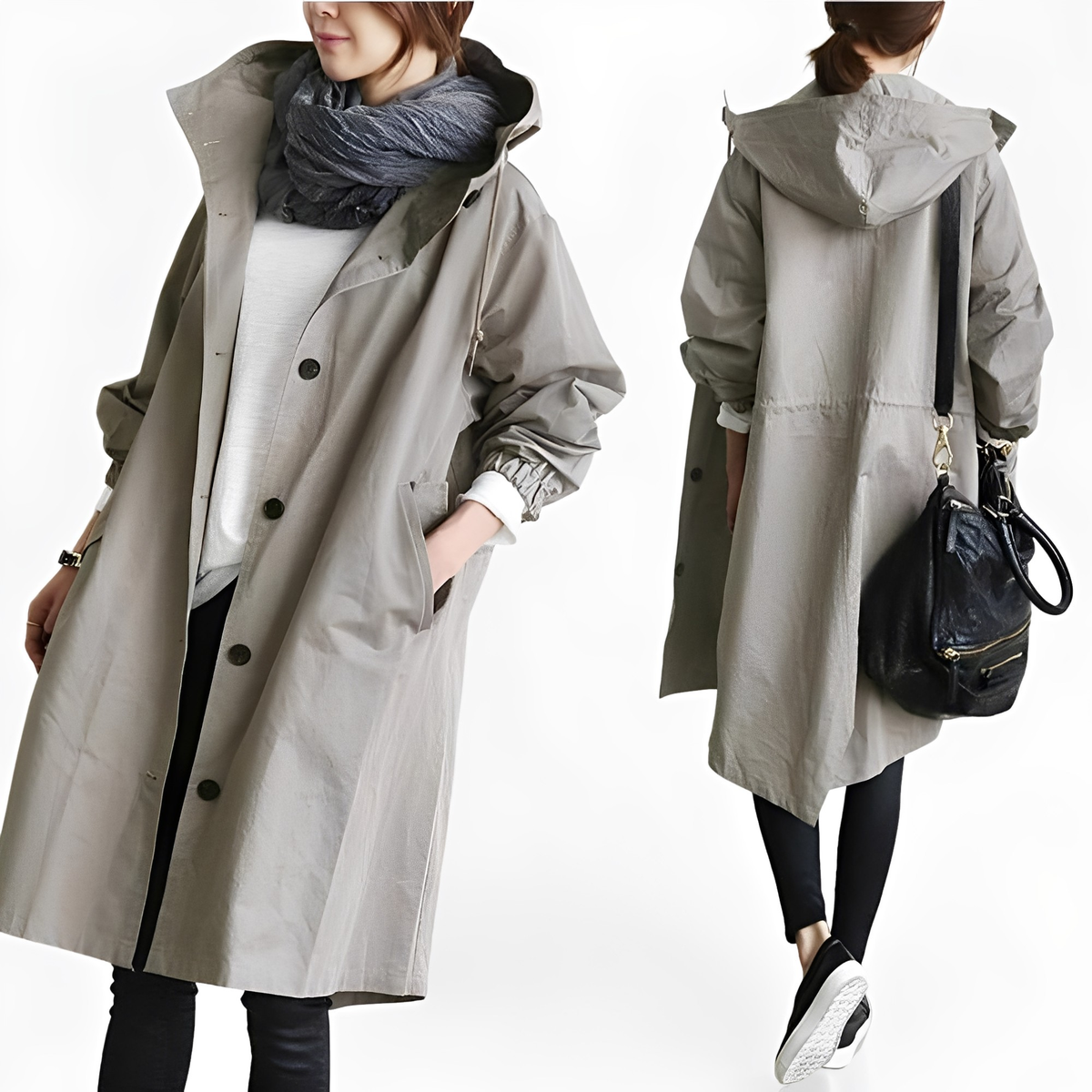 Giselle - Imperméable Veste de Pluie avec Capuche pour Femmes