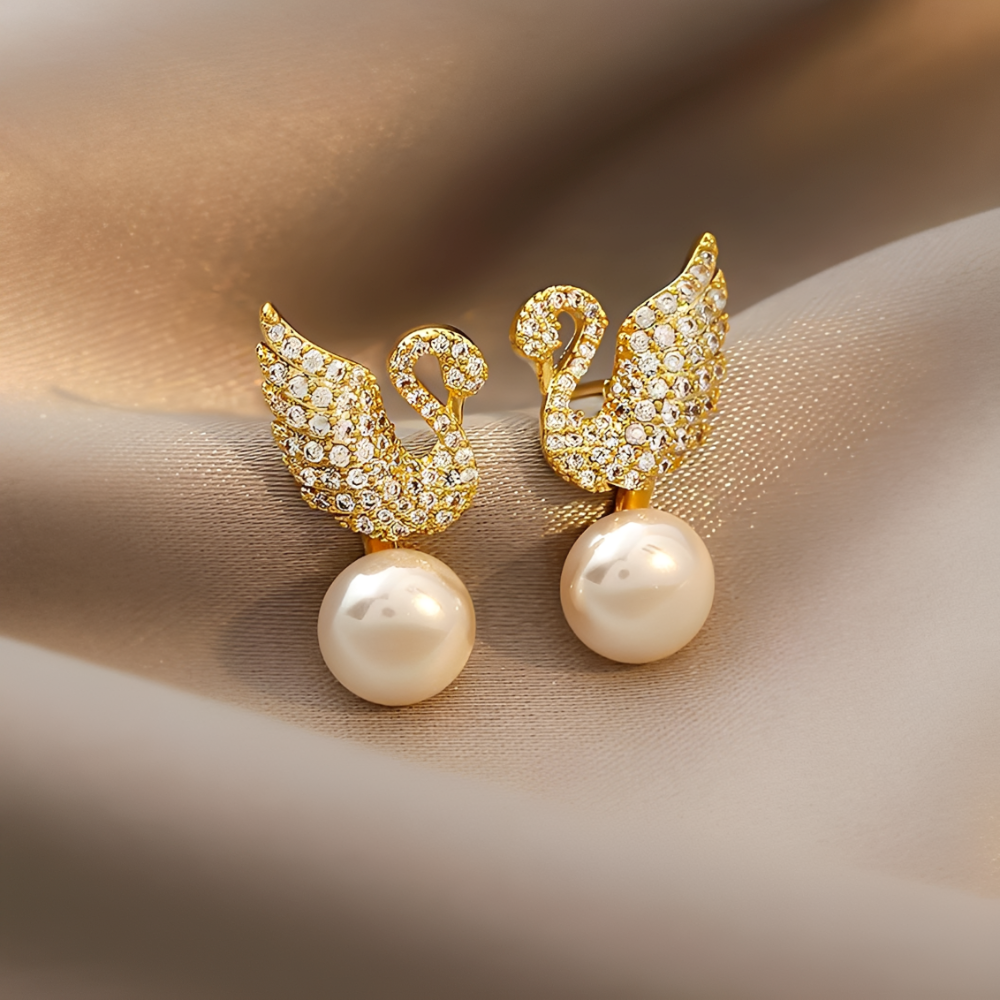 Boucles d'oreilles en perle Schwan