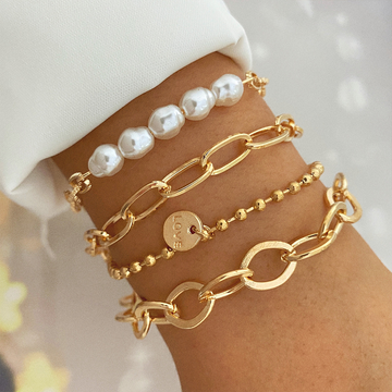 Bracelet en or 18K - Ensemble de bracelets pour filles en or