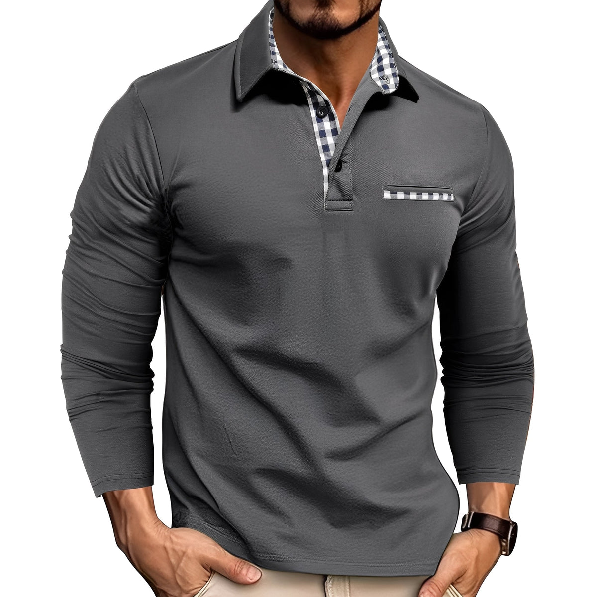 Rupert - Polo léger à manches longues pour homme