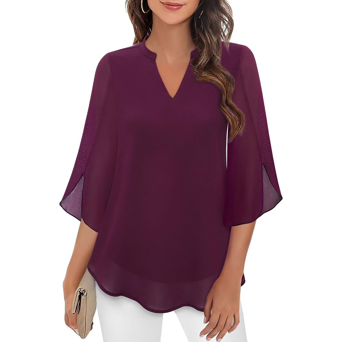 Vanessa - Blouse large à col en V pour femmes