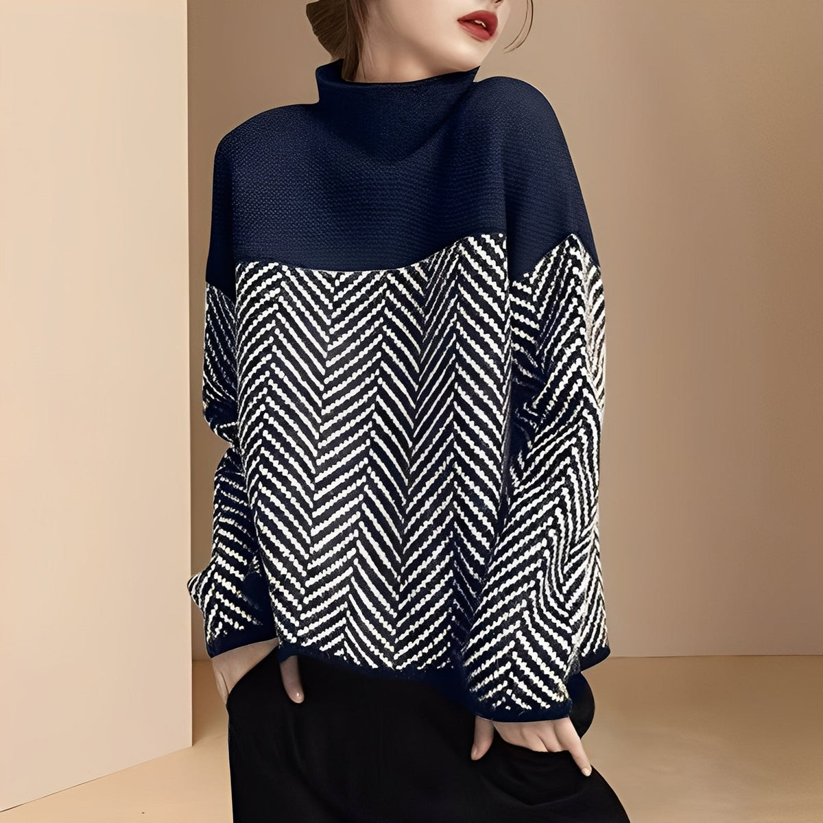 Maryann - Pull chic à col roulé et agréable au toucher