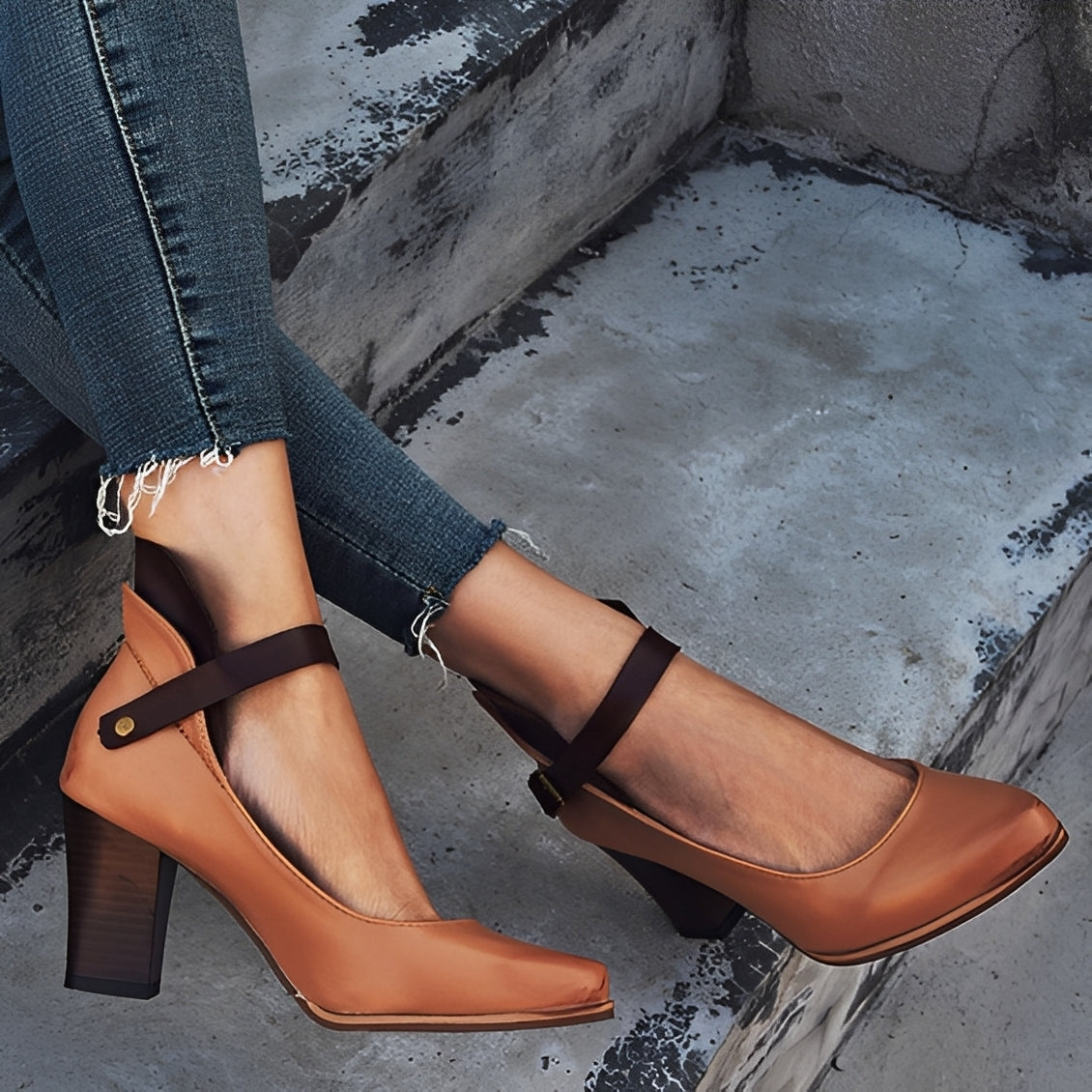 Irene - Sandales chics à talon large pour femmes