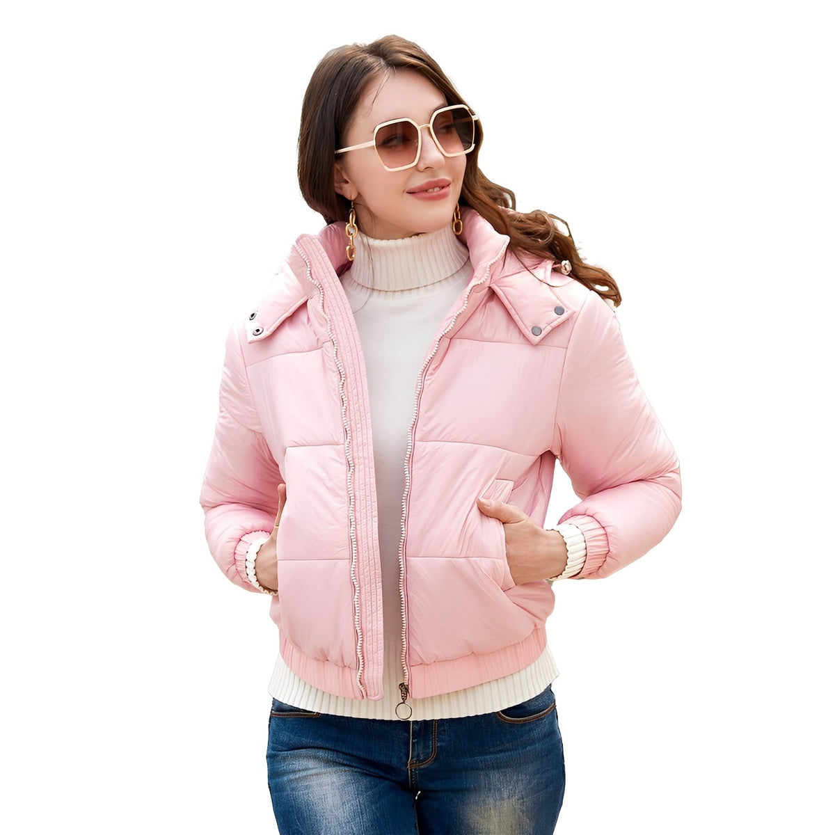 Yazmin - Veste brillante et stylée avec capuche pour femmes