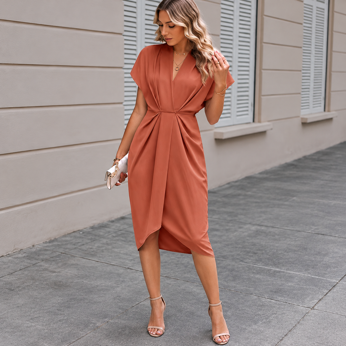 Kaye – Robe manteau midi