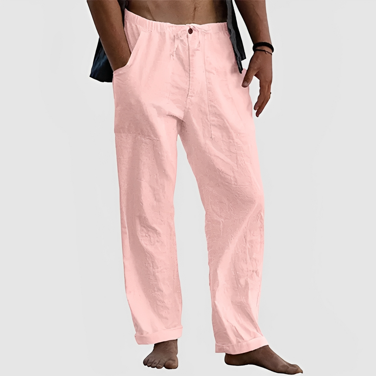 Jovan - Pantalon d'été décontracté avec cordon pour homme