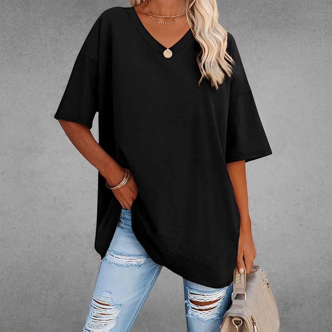 Andrea - Haut chic à col en V pour femme