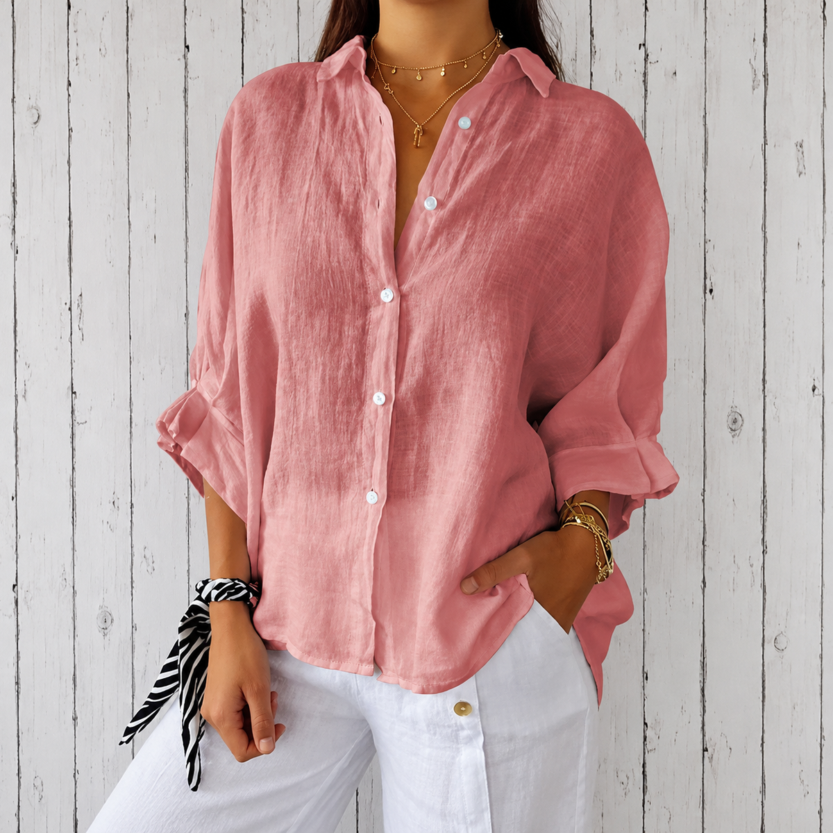 Madison - Blouse Élégante au Style Classique et aux Boutons