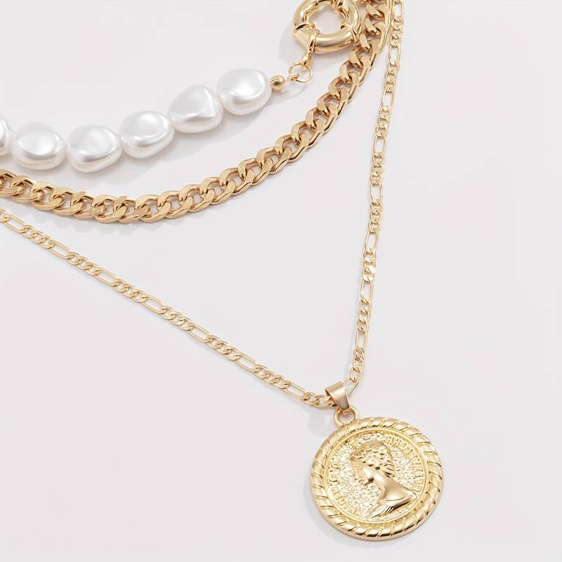 Collier de perles et pendentif vintage - 3pcs pendentifs et collier de perles