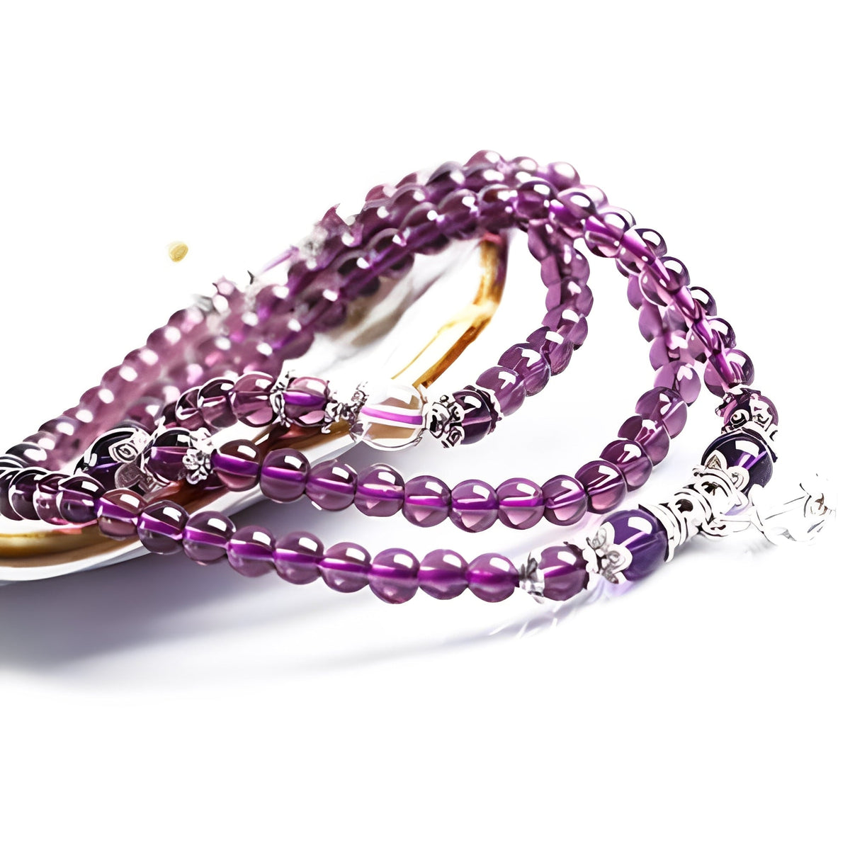 Mia – Bracelet et collier spirituel en améthyste