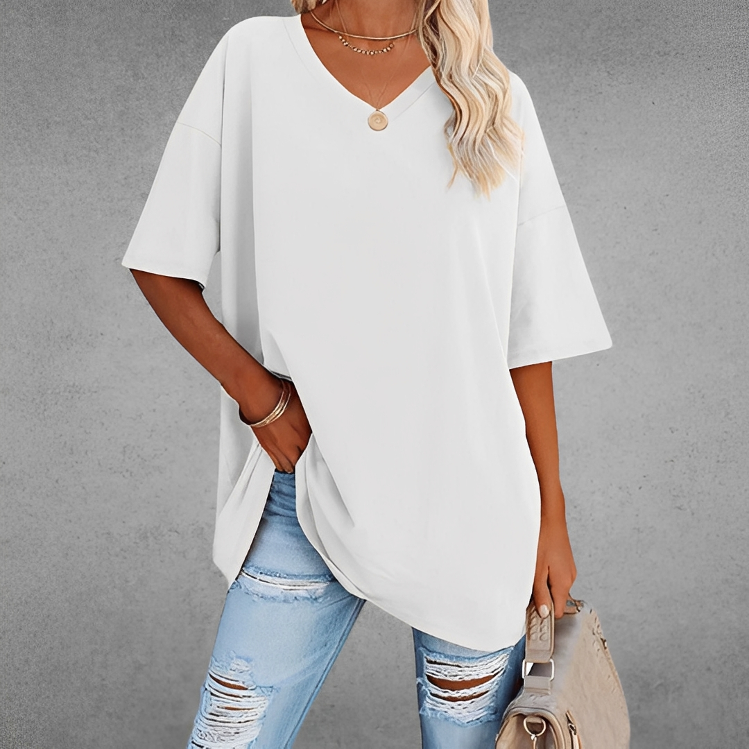 Andrea - Haut chic à col en V pour femme