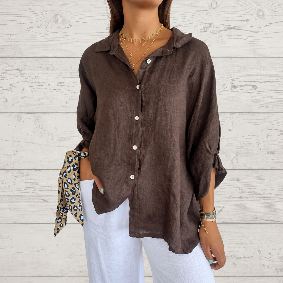 Madison - Blouse Élégante au Style Classique et aux Boutons