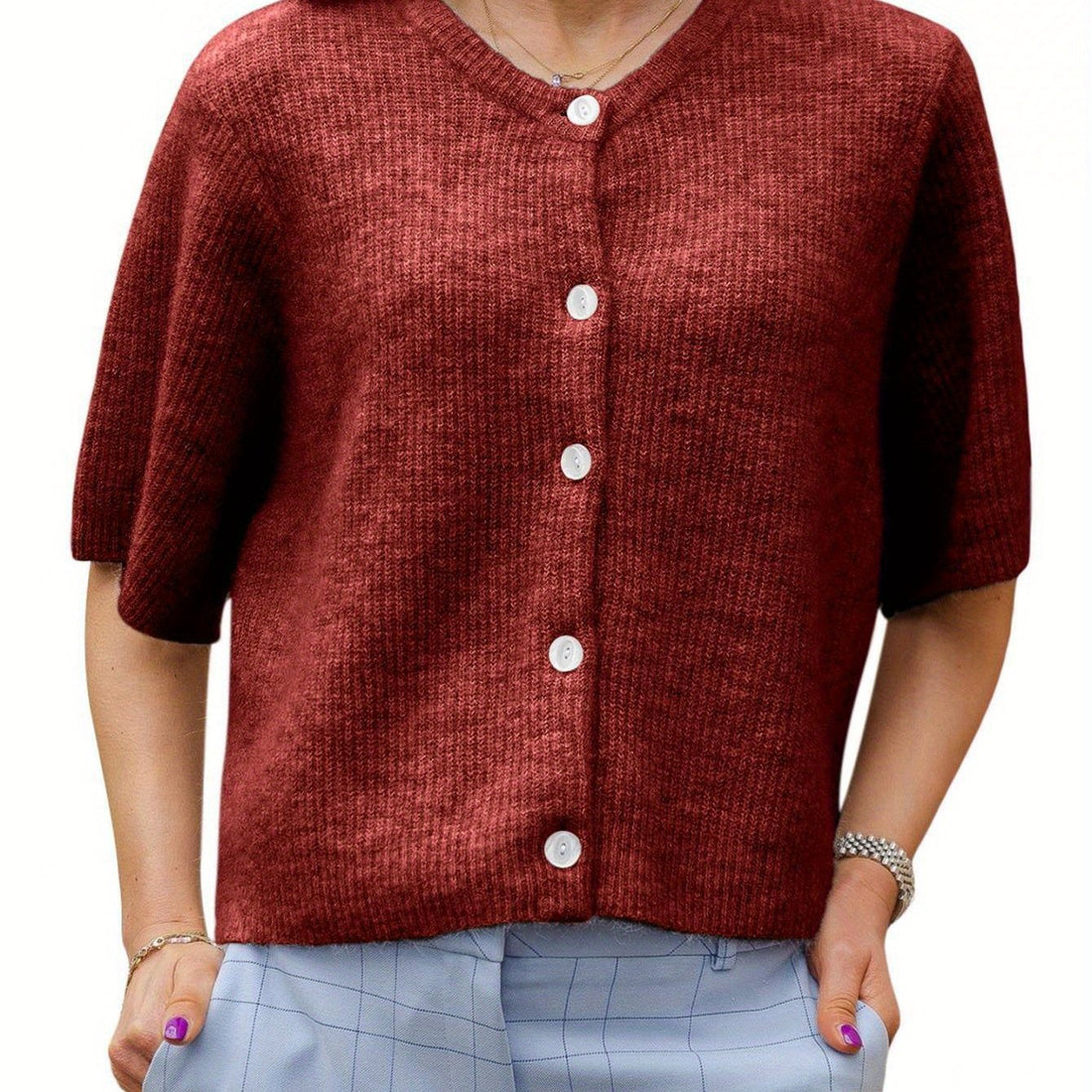 Margie - Cardigan large à manches courtes pour femmes