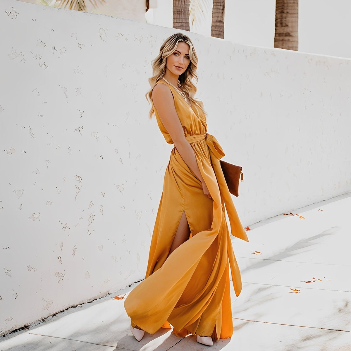 Jamie - Robe maxi chic avec fente latérale pour femmes