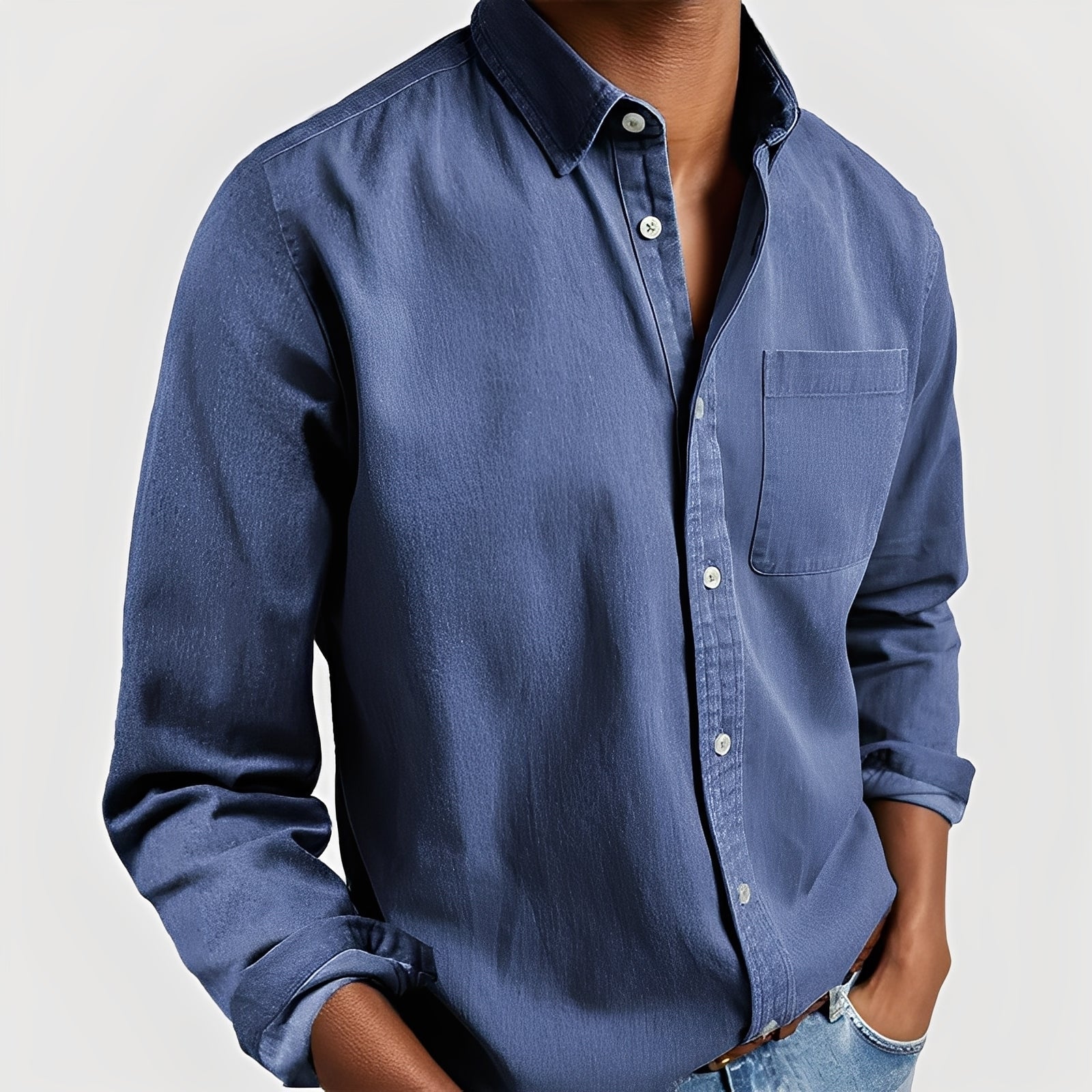 Kaspar - Chemise à manches longues décontractée pour homme