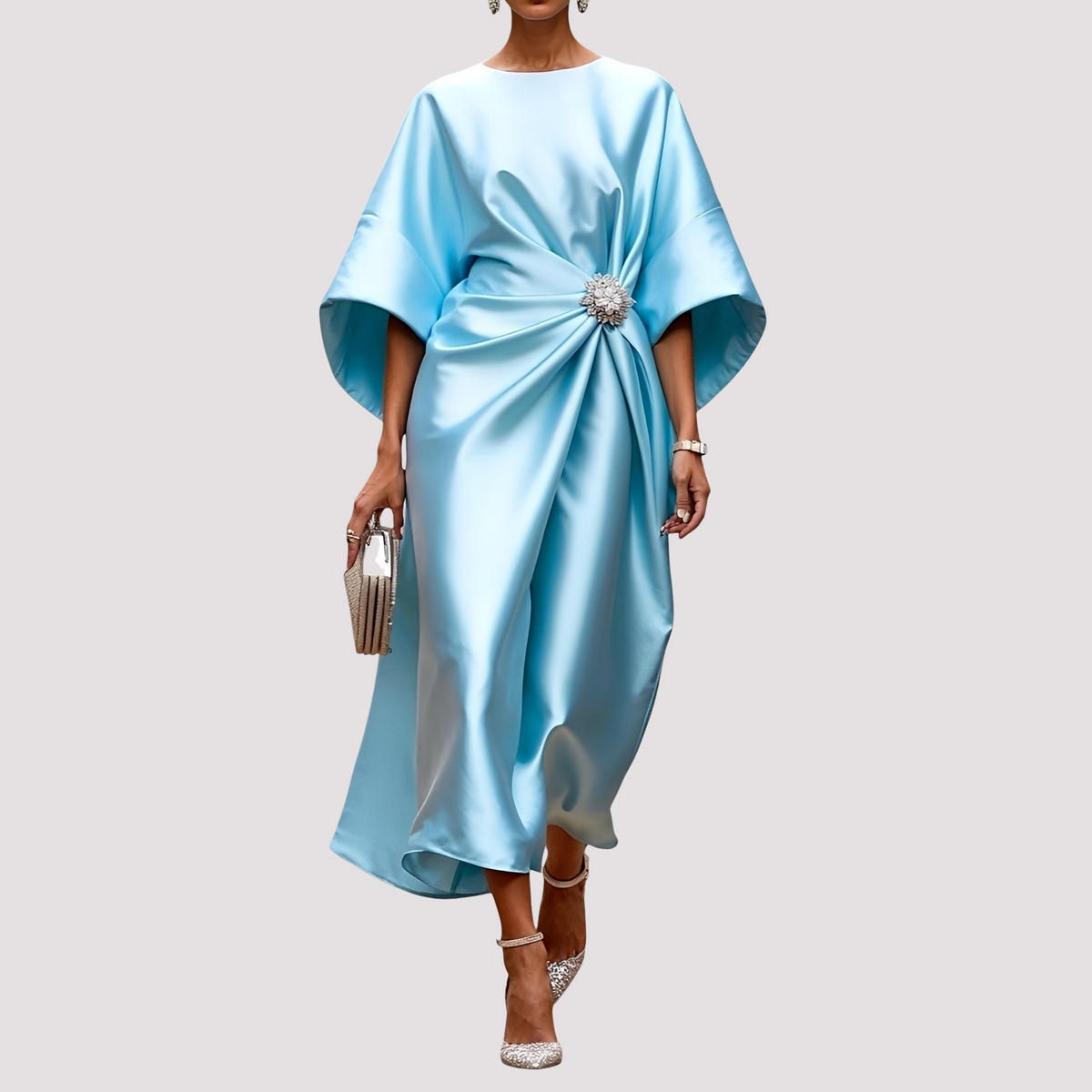 Kay - Robe Midi Élégante Portefeuille