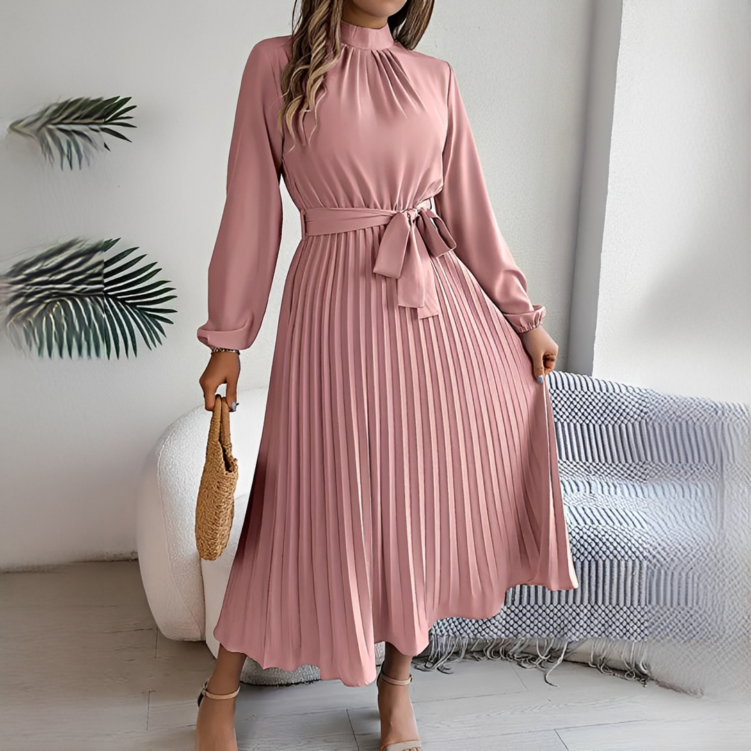 Jessy - Robe plissée à manches longues pour femme