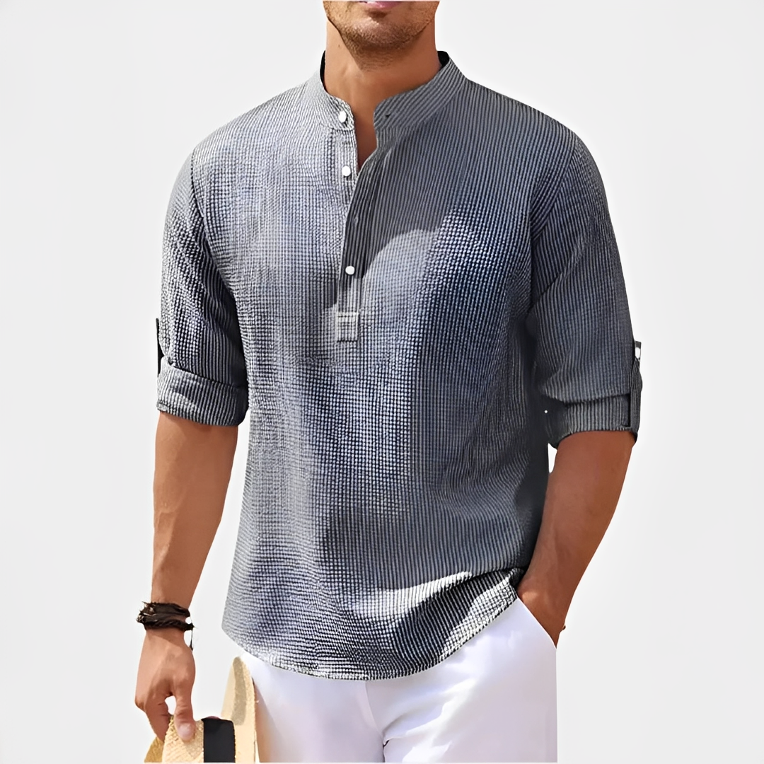 Khenneth - Chemise d'été tendance à manches longues pour homme