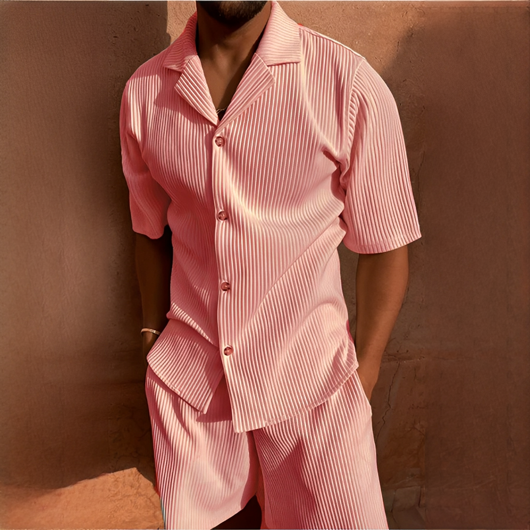 Junmar - Ensemble de chemise et short décontracté pour homme