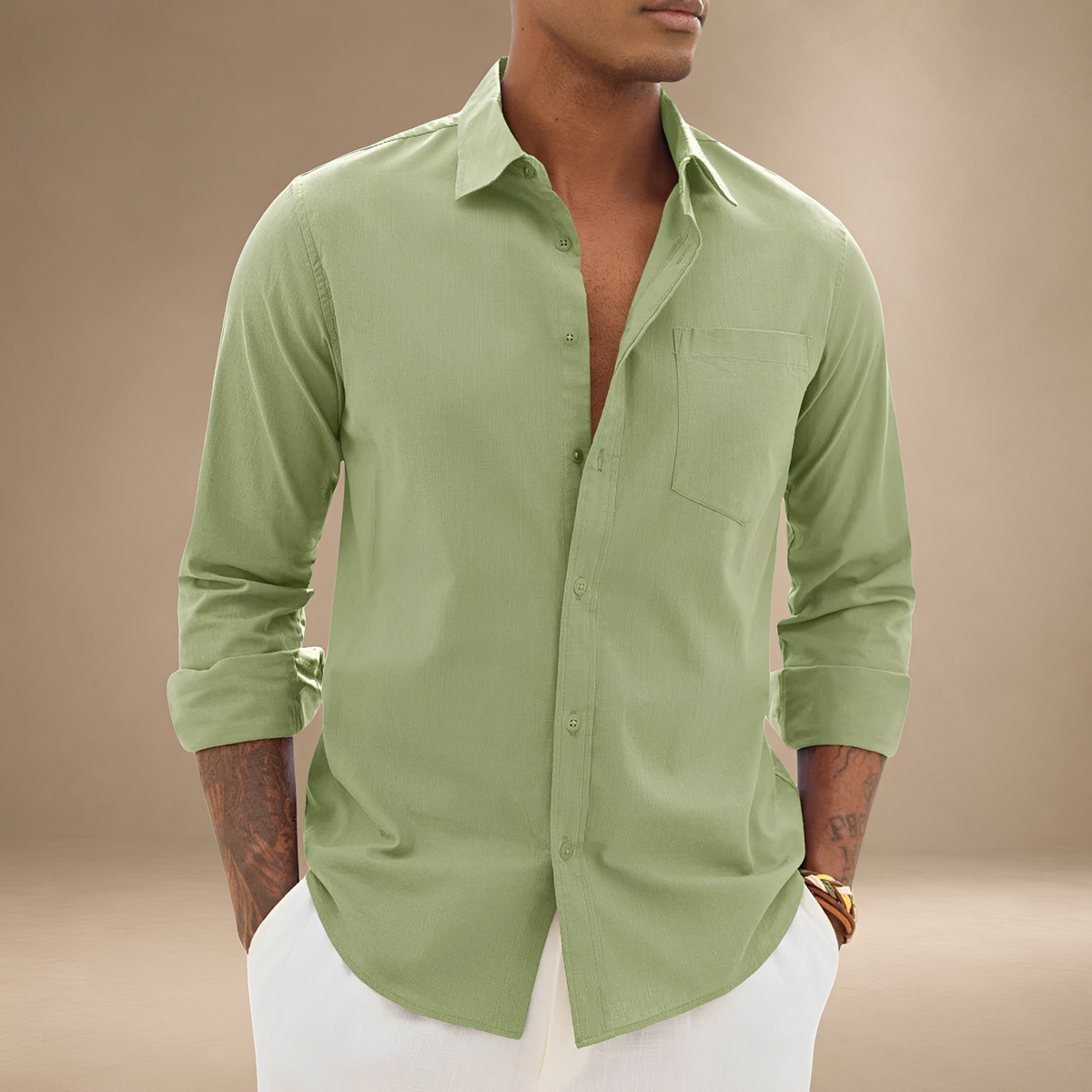 Ajay - Chemise Décontractée à Manches Longues