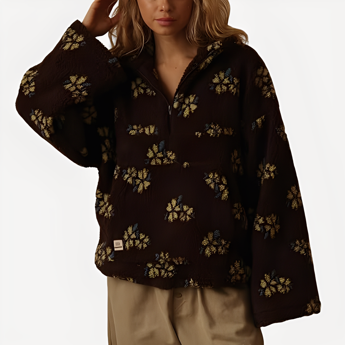 Elizabeth - Pull chic avec motif floral