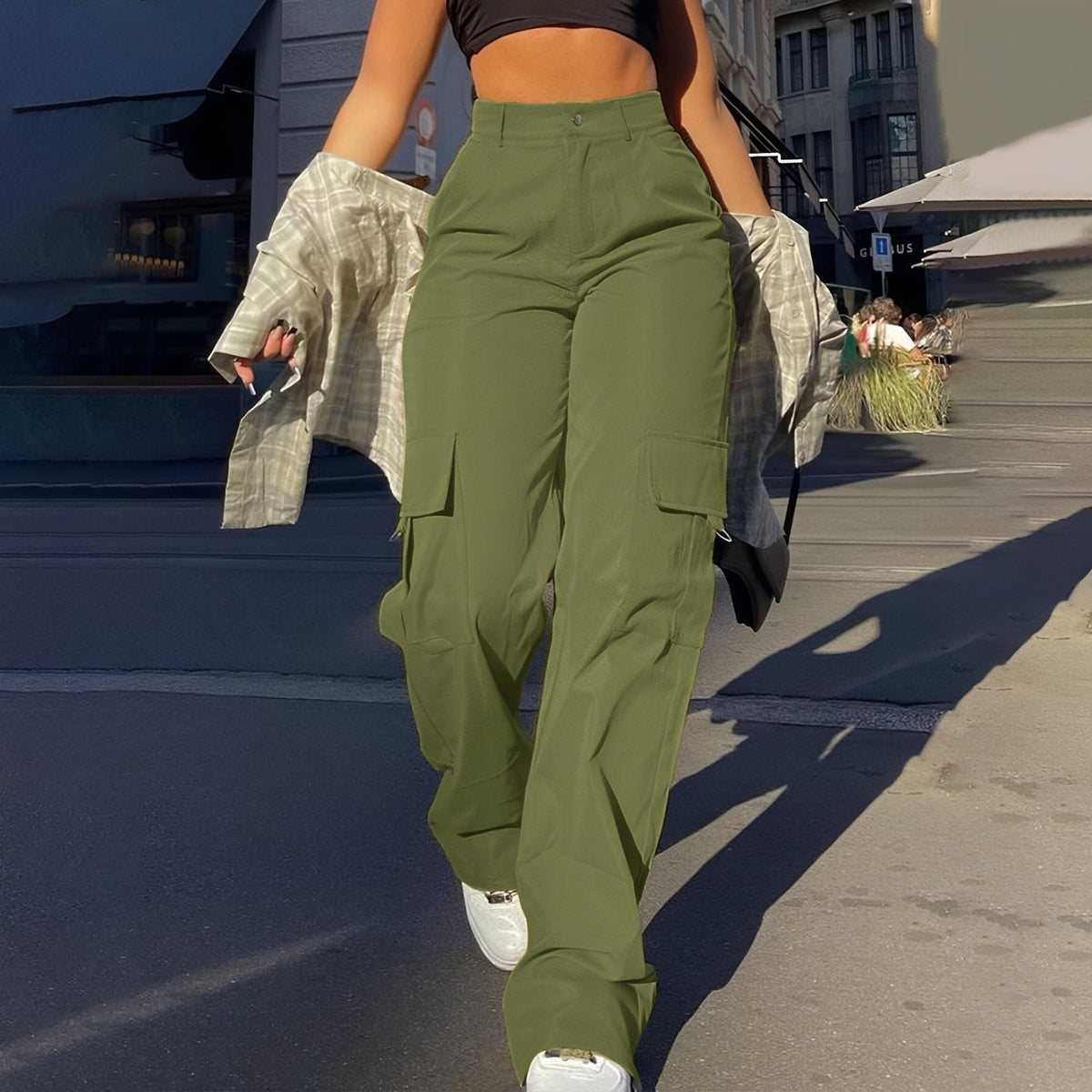 Sophie - Pantalon cargo décontracté taille haute pour femmes