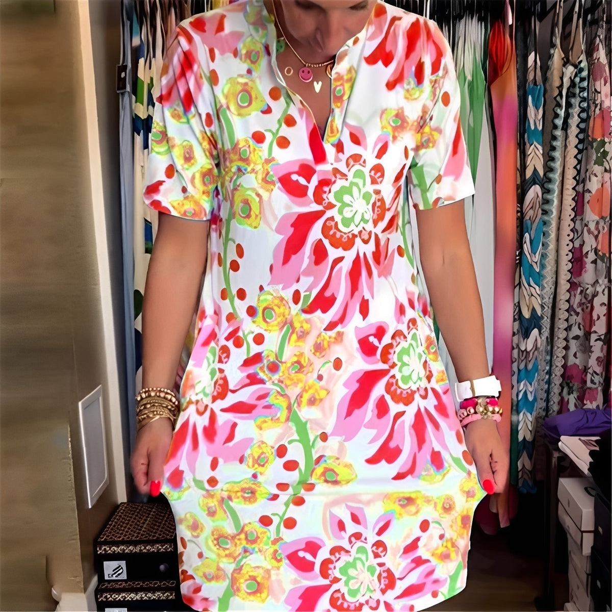 Abbie - Robe chic à imprimé floral pour femmes
