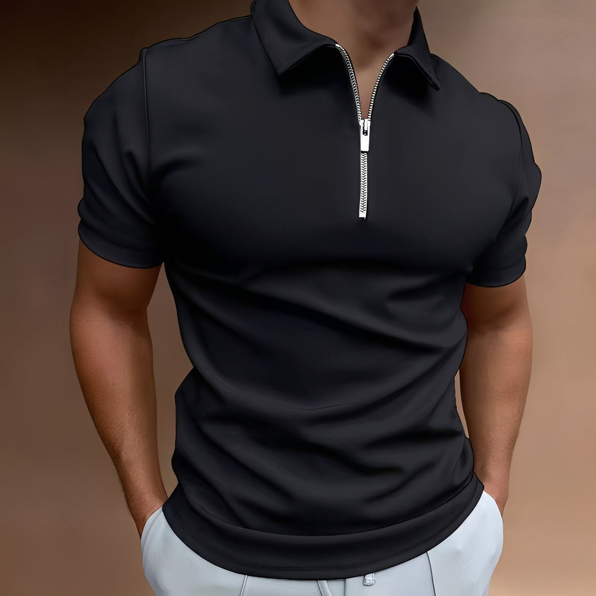 Carlos - Polo élégant avec zip pour hommes