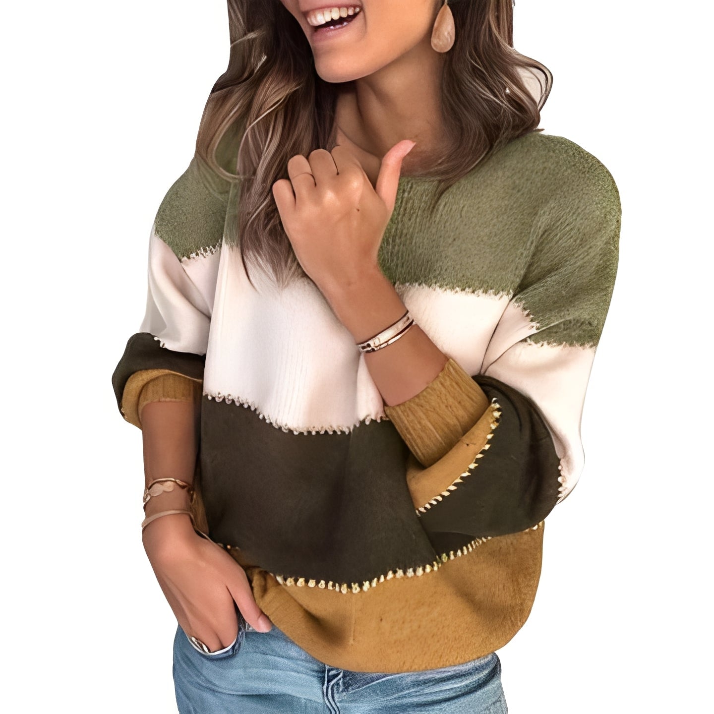 Aubrie - Pull rayé douillet