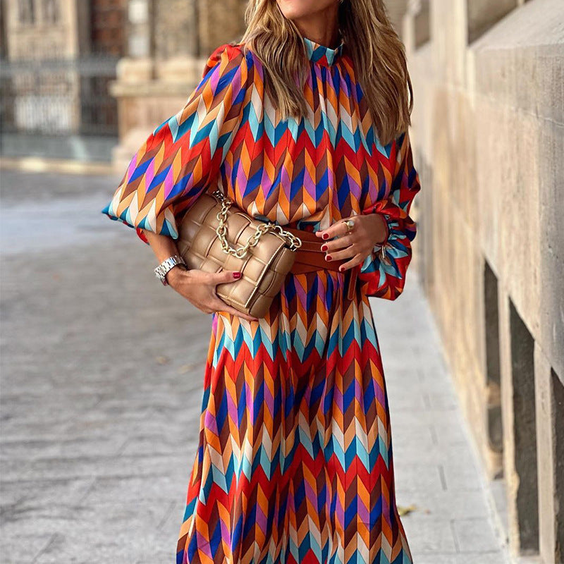 Susan - Robe large à motif géométrique pour femmes