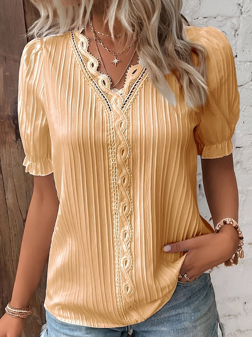 Kristina - Blouse chic avec col en V pour femmes