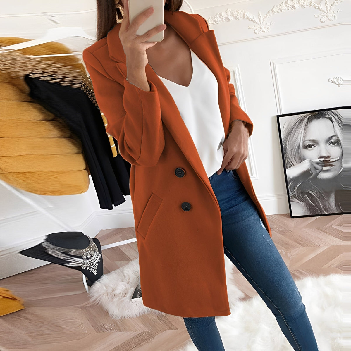Chantal - Manteau élégant long pour l'hiver pour femmes