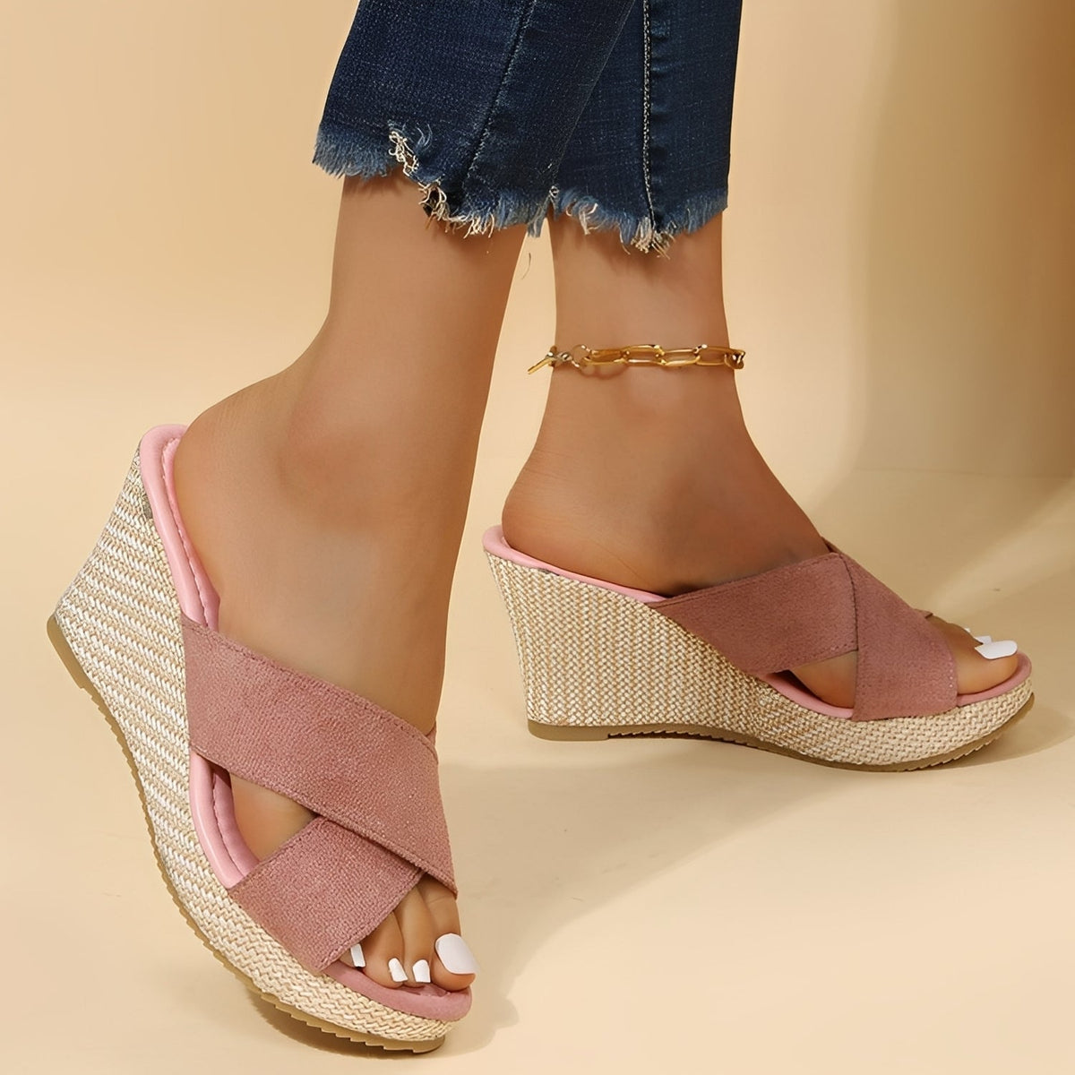 Julie - Sandales à talons compensés confortables et chic pour femmes