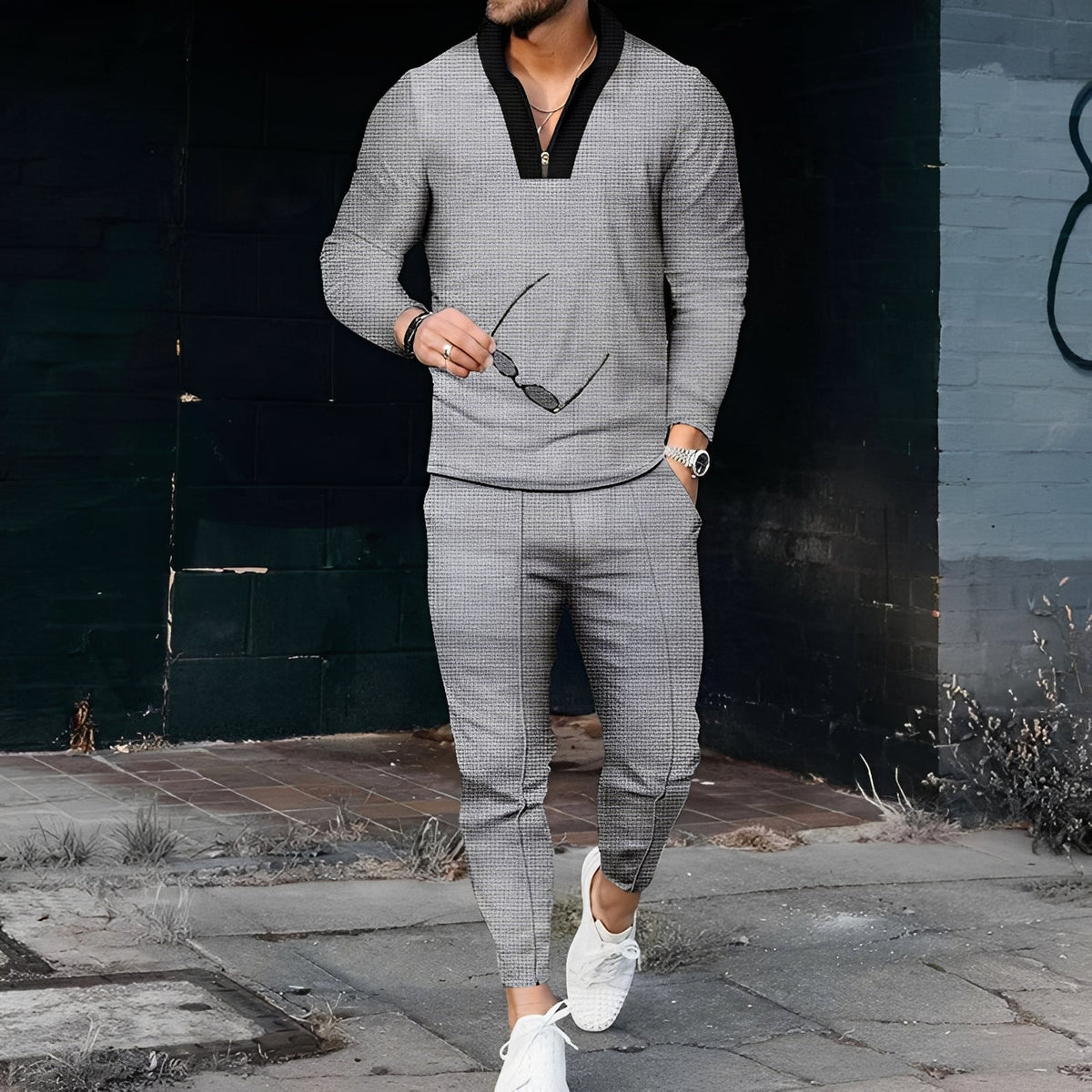 Andrew - Ensemble de sport élégant avec motif texturé pour hommes