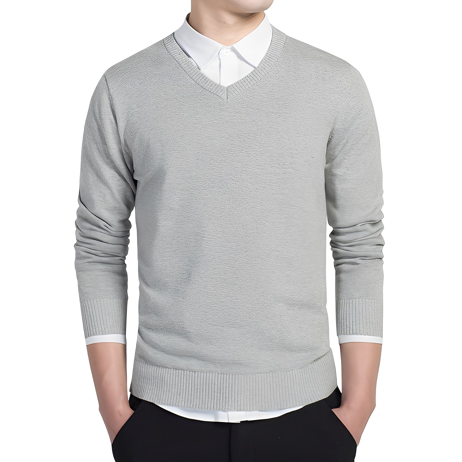 Tom - Pull décontracté pour homme avec col en V