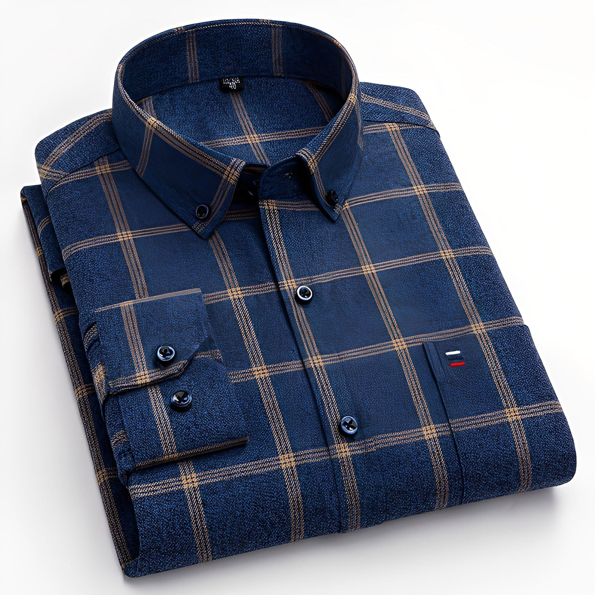 Nikolas - Chemise en coton à carreaux décontractée pour hommes