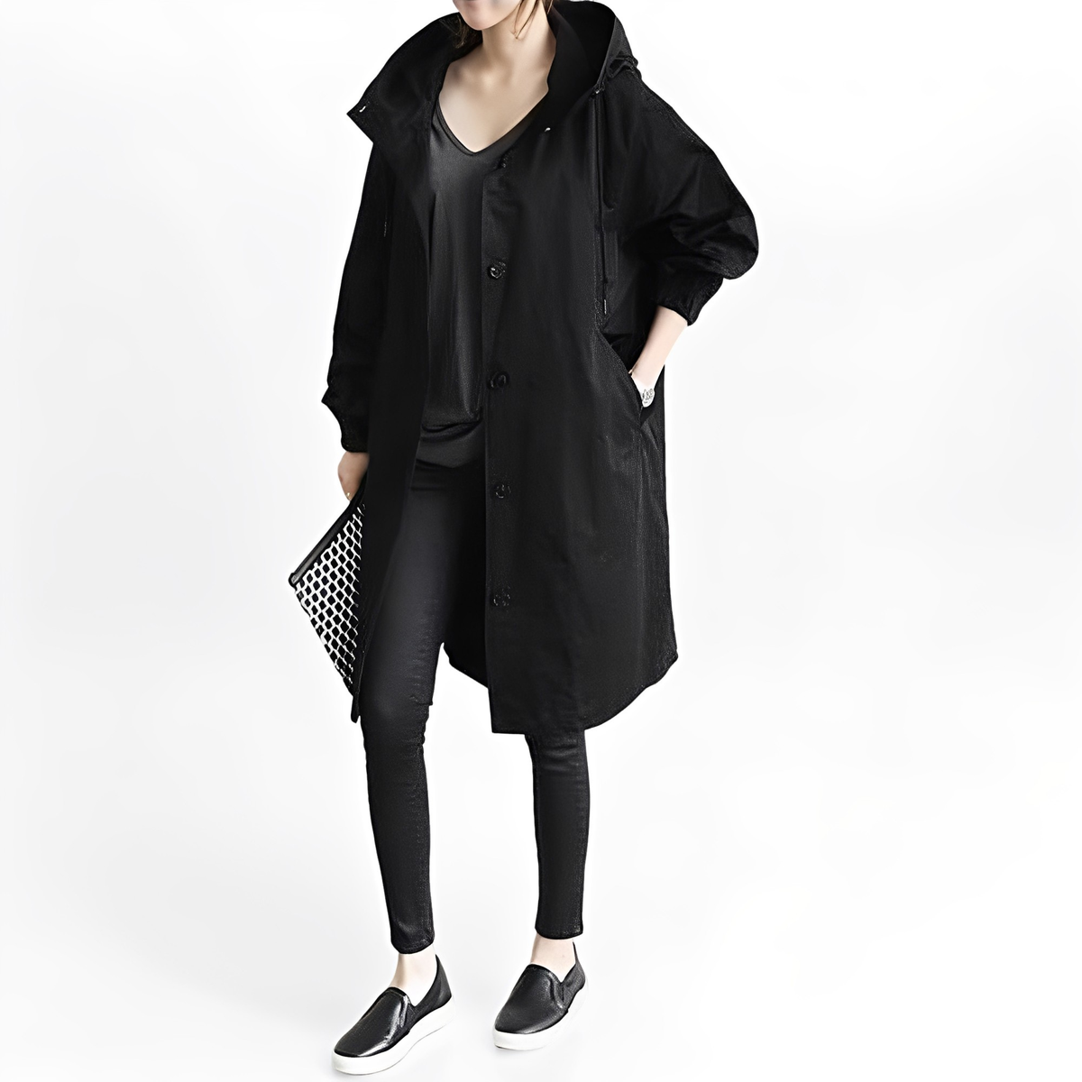 Giselle - Imperméable Veste de Pluie avec Capuche pour Femmes