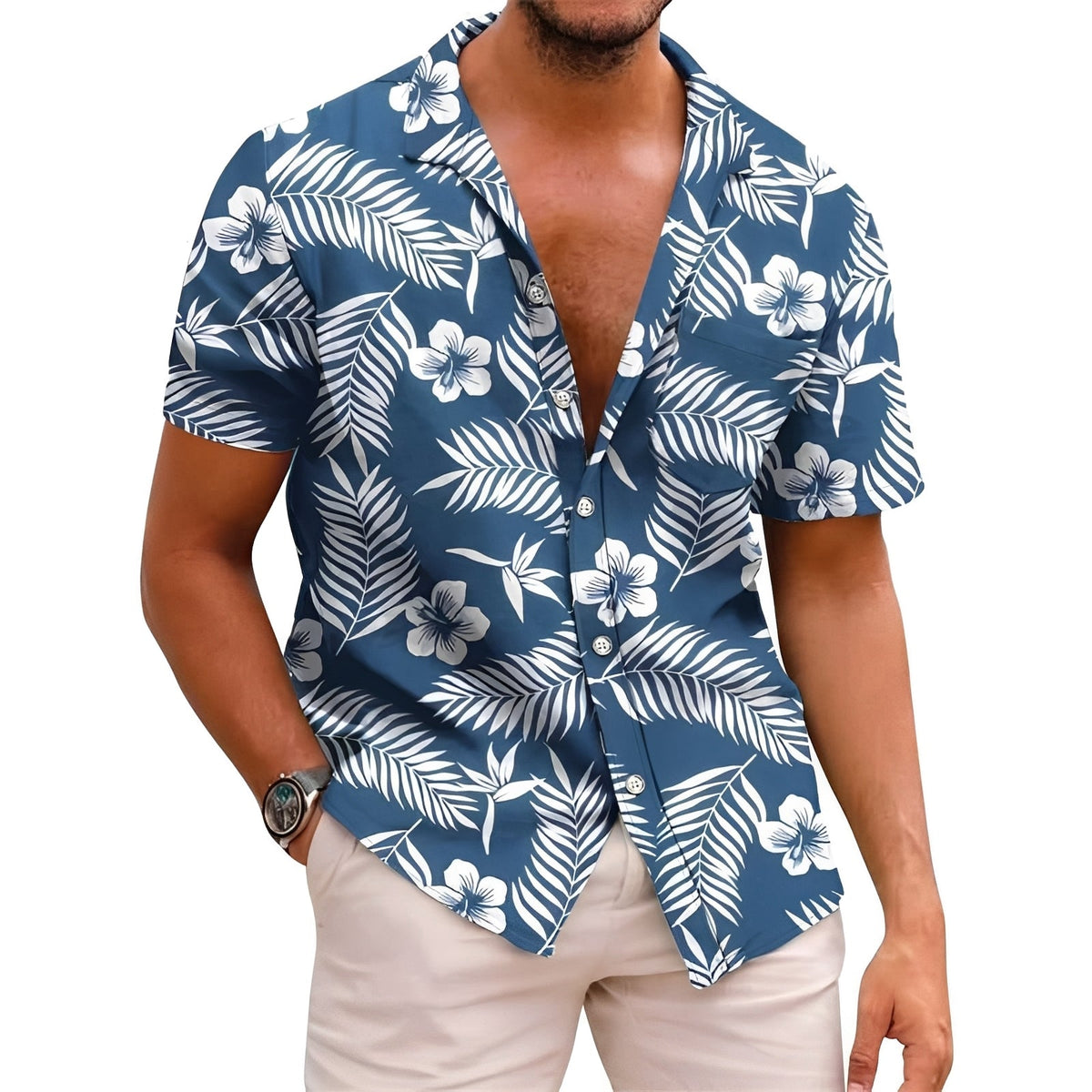Harry - Chemise pour homme à motif tropical élégant