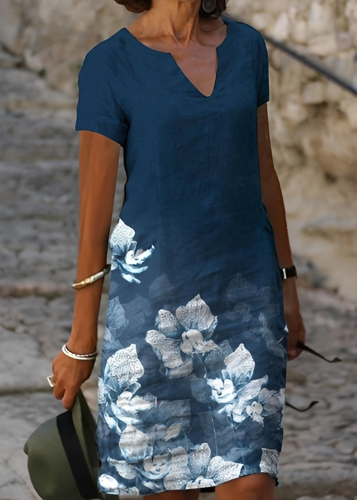 Kristina - Robe fleurie chic à manches courtes pour femmes
