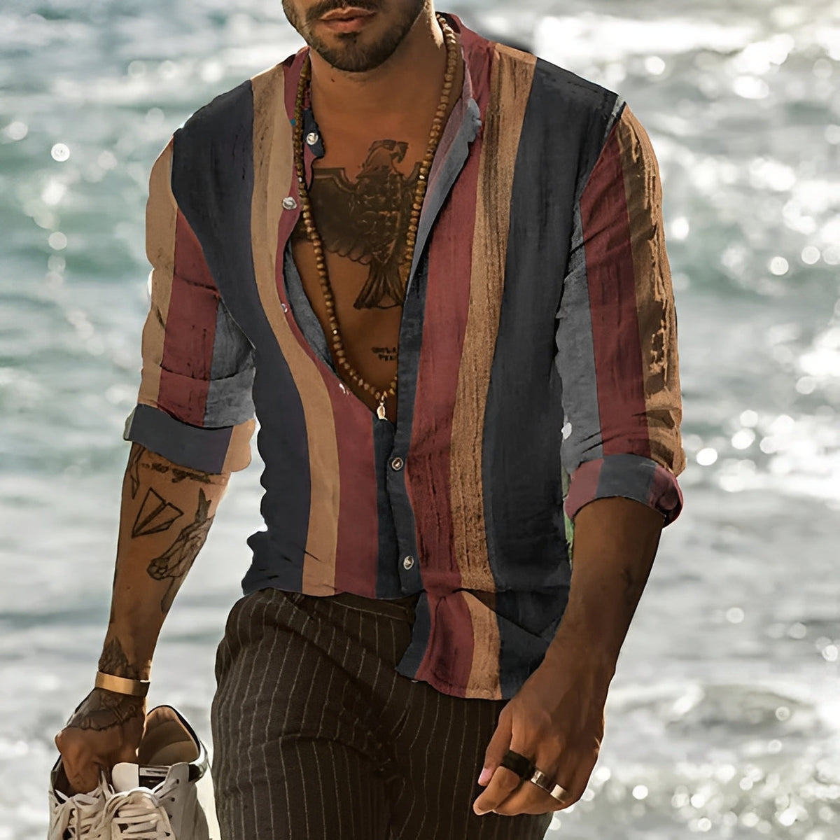 Reuben - Chemise à rayures élégante à manches longues pour hommes